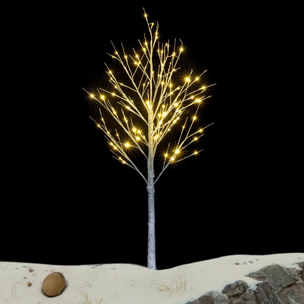 6FT Snowflake Christmas Tree with 96 LED Lamp For Outdoor Party Decorate Xmas