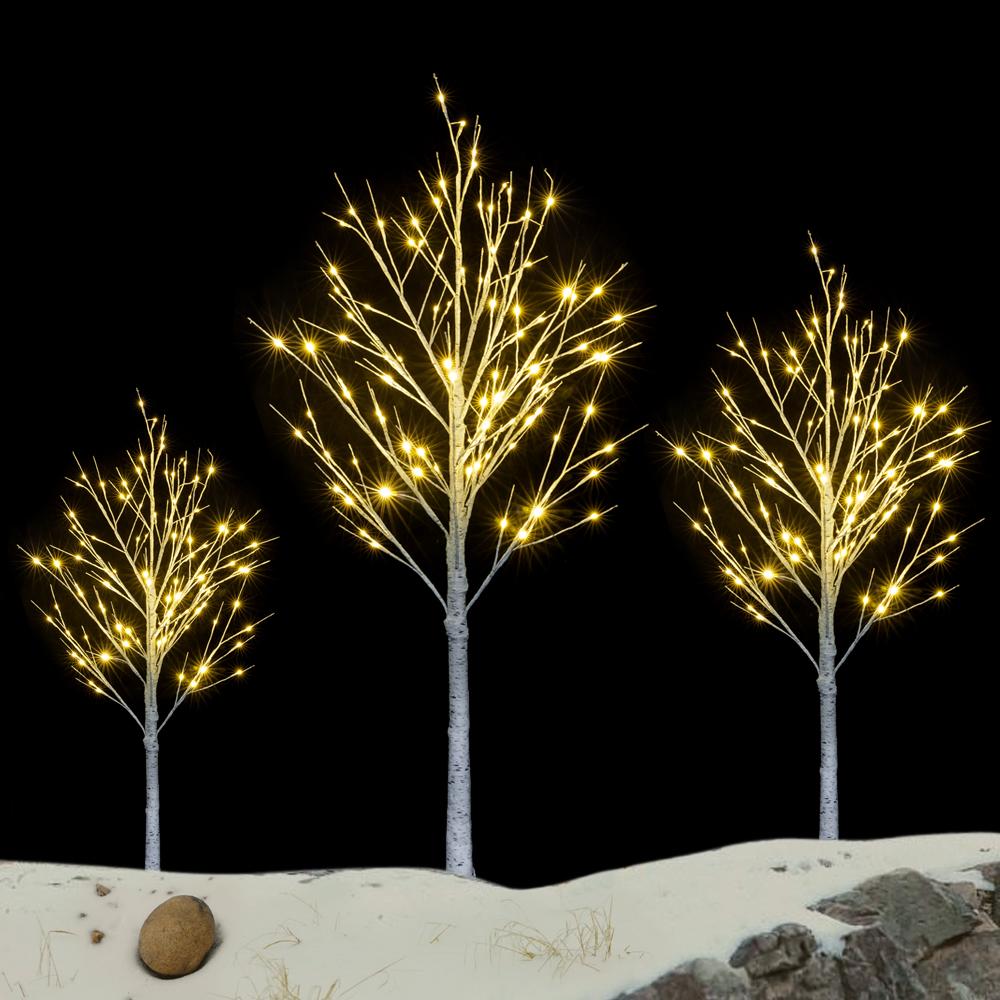 6FT Snowflake Christmas Tree with 96 LED Lamp For Outdoor Party Decorate Xmas
