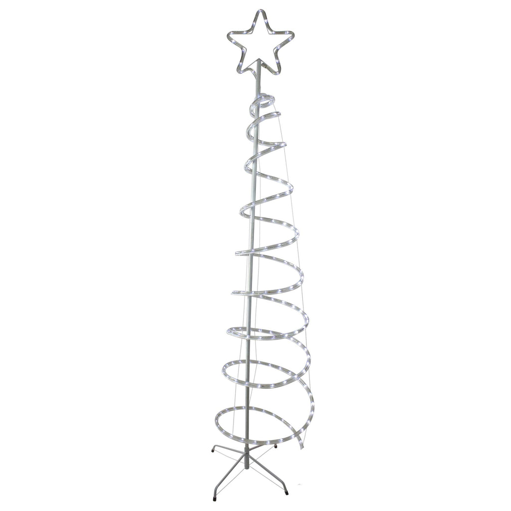 7? LED White Spiral Rope Light Tree with Star Tree Topper