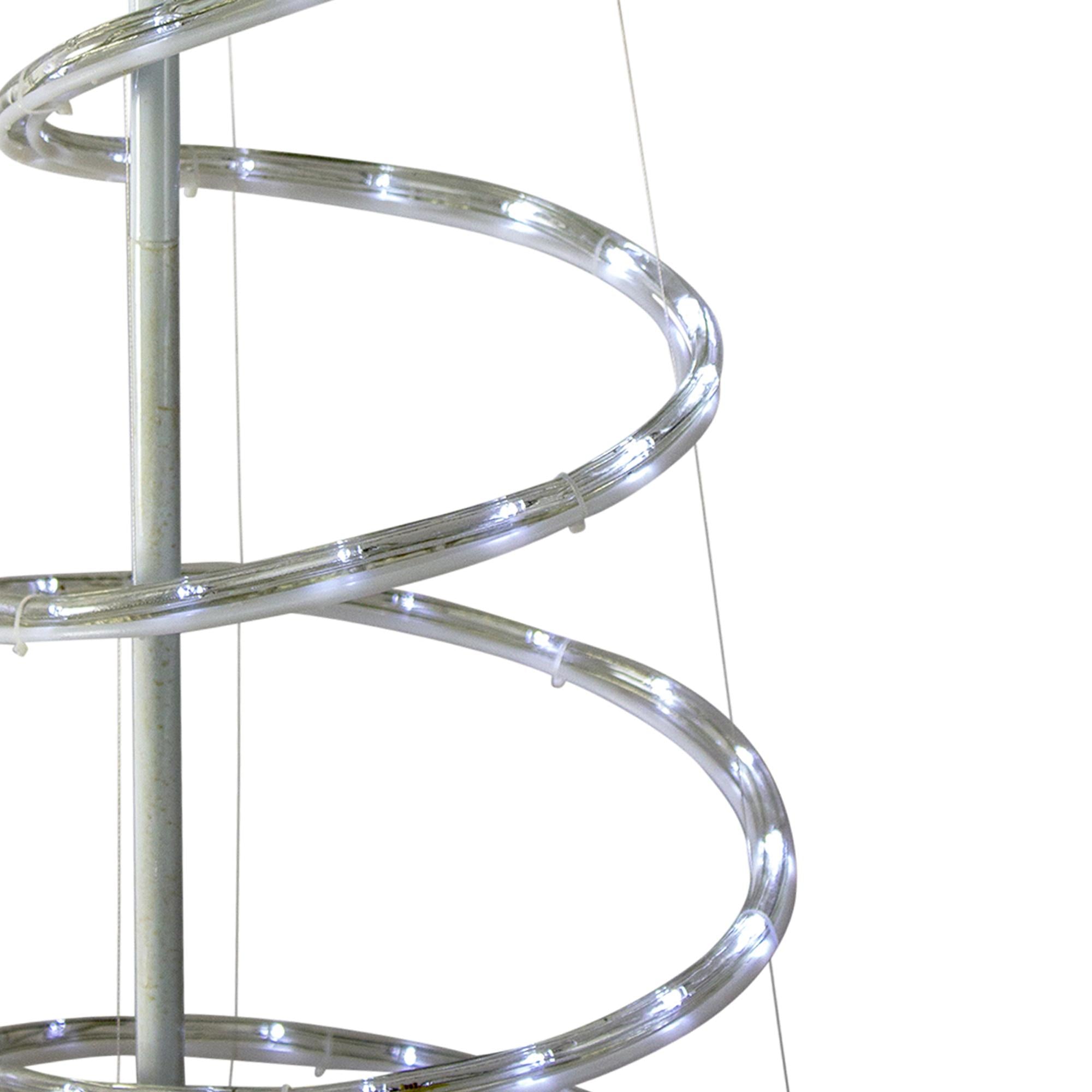 7? LED White Spiral Rope Light Tree with Star Tree Topper