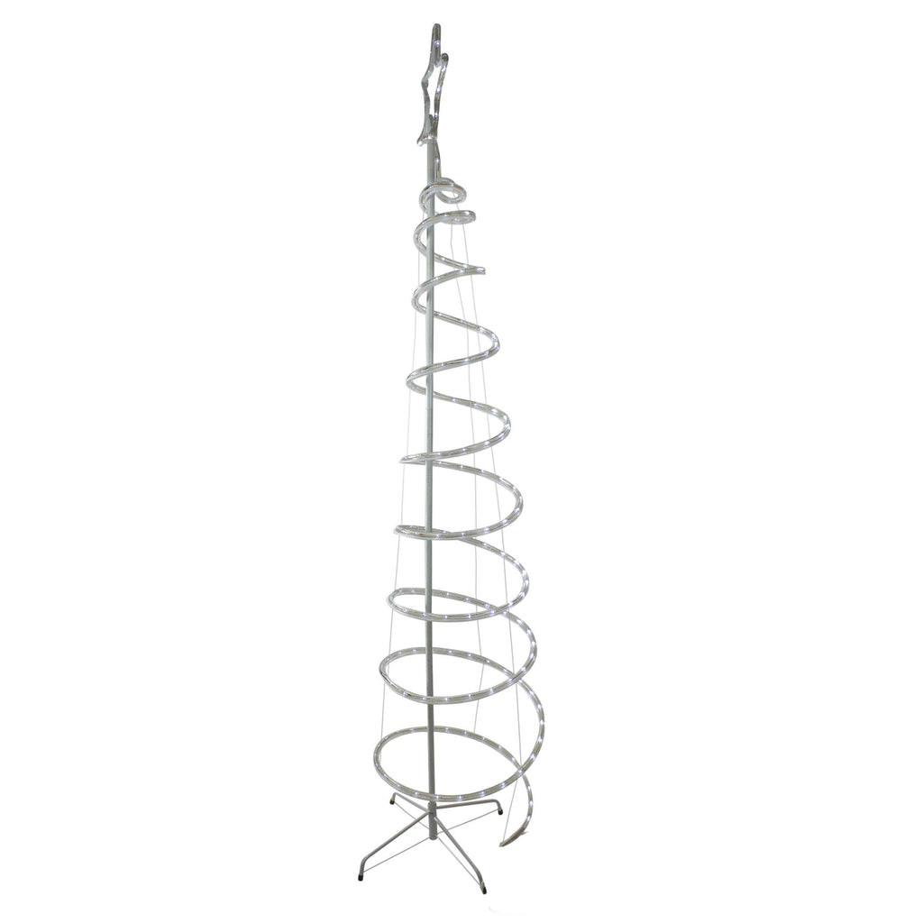 7? LED White Spiral Rope Light Tree with Star Tree Topper