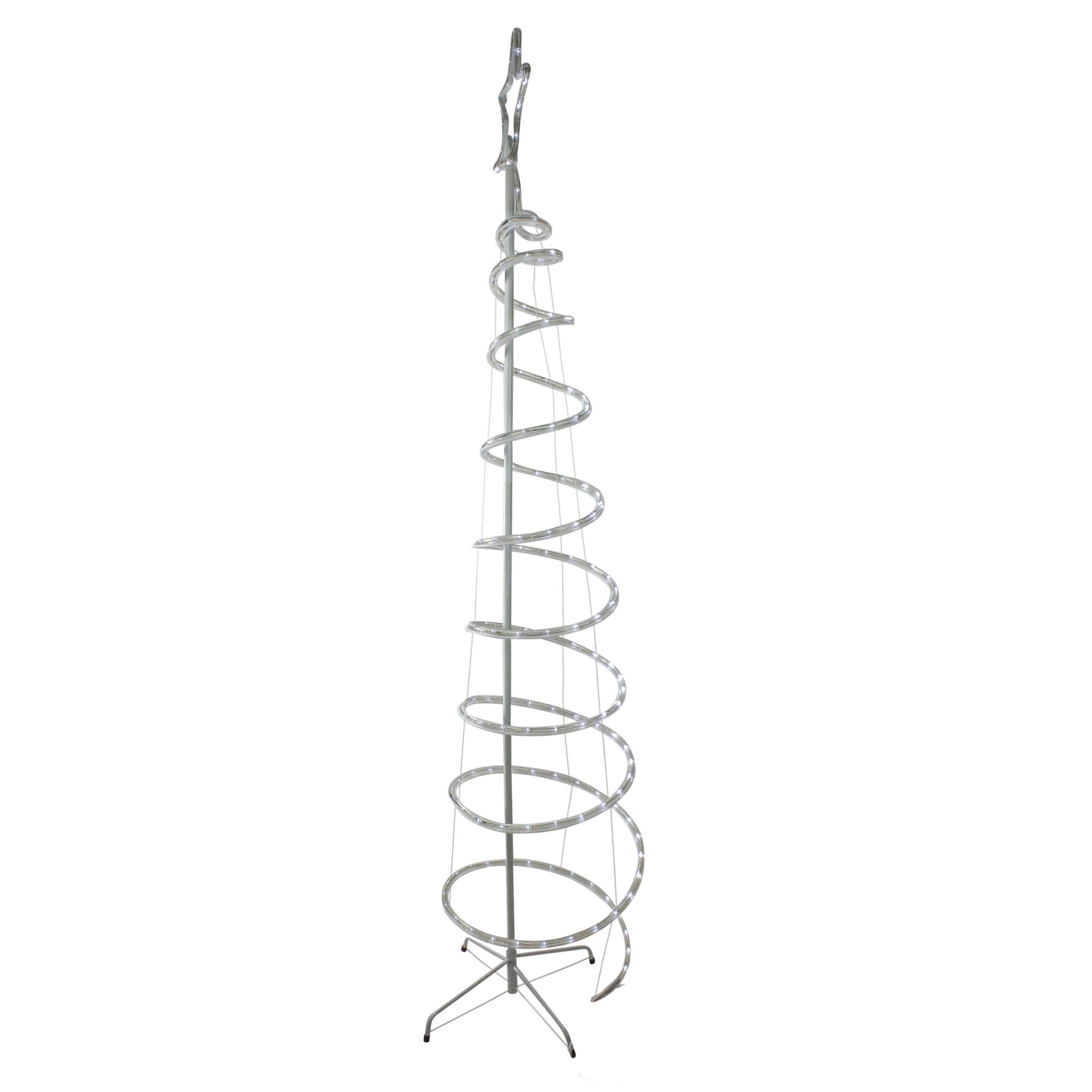 7? LED White Spiral Rope Light Tree with Star Tree Topper