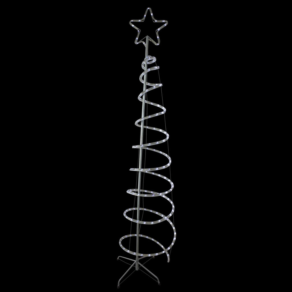 7? LED White Spiral Rope Light Tree with Star Tree Topper