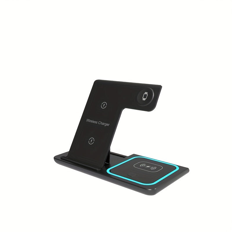 3 In 1 Fast Charging Station, Folding Wireless Charger Stand For  14,13,12,11/Pro/Max/Mini/Plus, X, XR, XS/Max, SE, 8/Plus, For IWatch 1-8, For Airpods 3/2/Pro