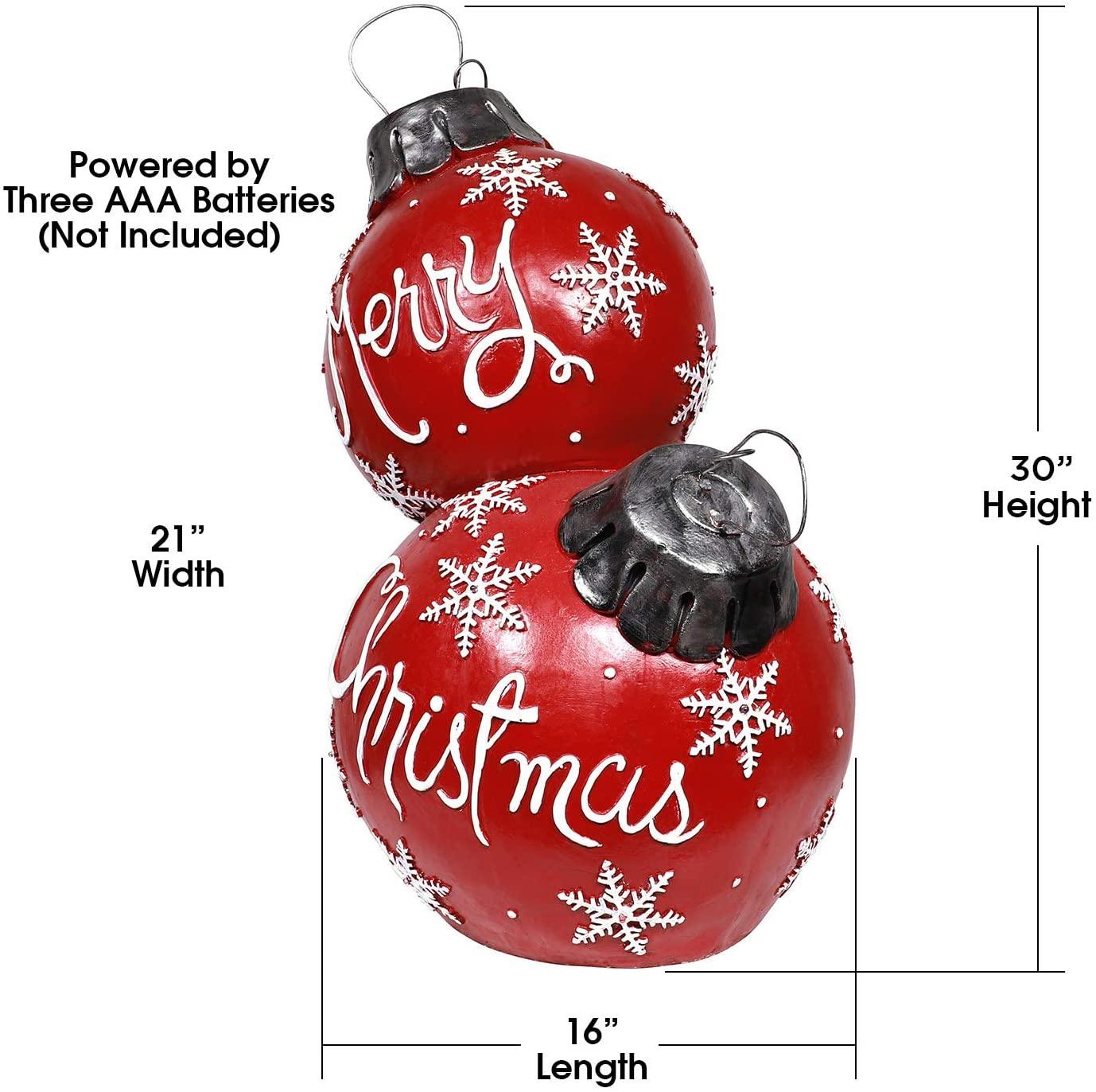 Alpine Corporation ZTY104CC Alpine Christmas Ball Ornament with Color Changing LED Light, Indoor Festive Home, Red Holiday décor, Multi