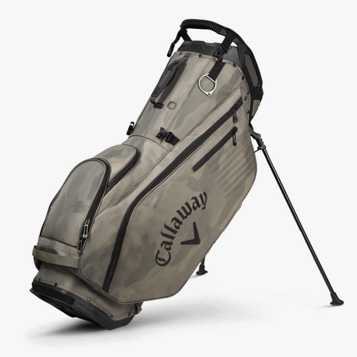 Callaway 2022 Golf Fairway 14 Olive Camo/USA Double Strap Stand Golf Bag