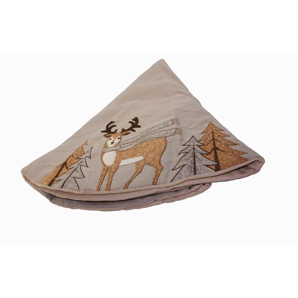 56 in. Cozy Reindeer Christmas Tree Skirt